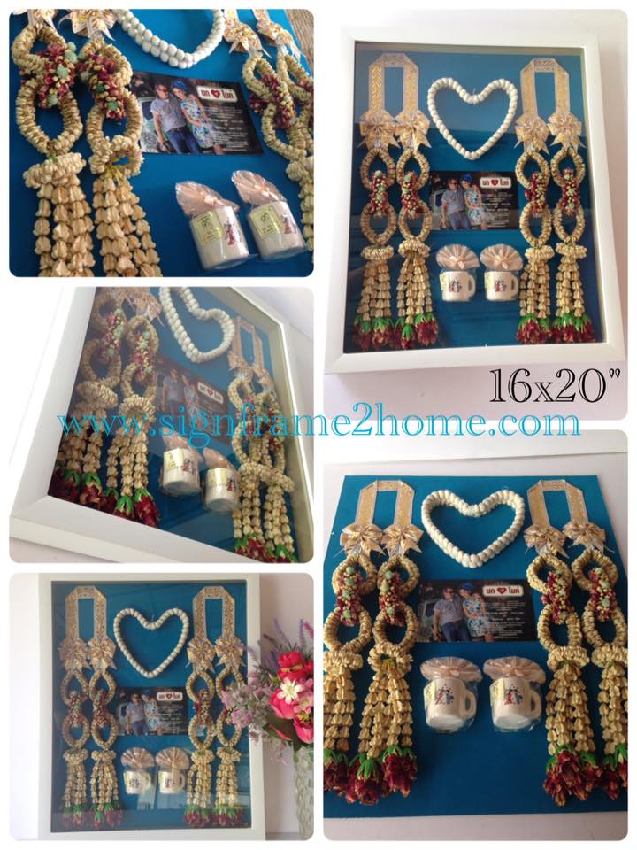 กรอบทรงลึกใส่พวงมาลัยงานแต่ง ขนาด 16x20"