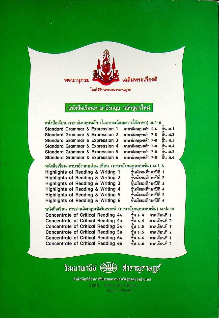 HIGHLIGHTS OF READING AND WRITING ชั้น ม.1-ม.6 (ครบชุด 6 เล่ม)