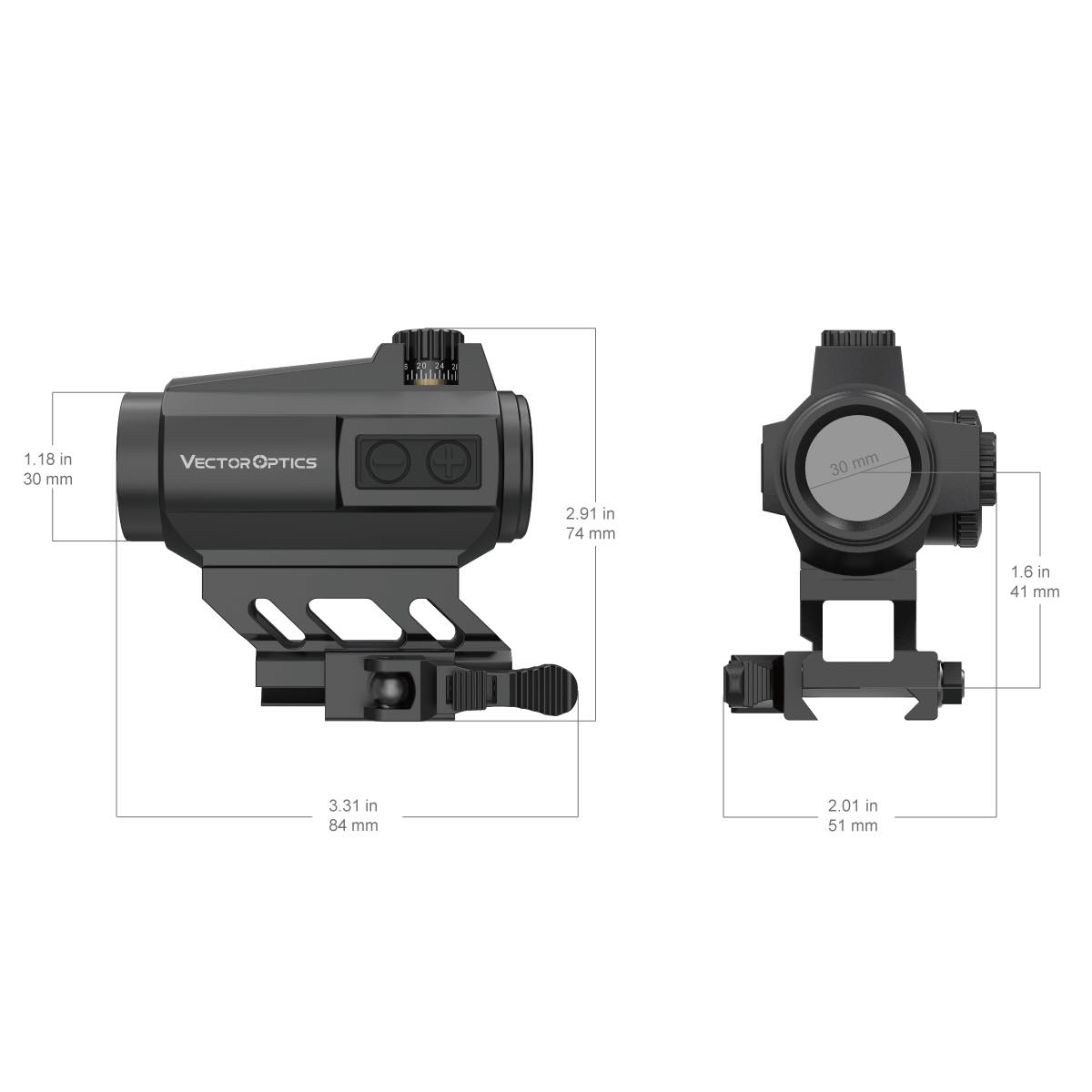 VECTOR OPTICS Maverick-II Plus 1x22 DBR Double-Reticle Red Dot Sight