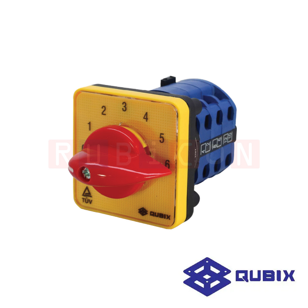 QUBIX SA16-7-3/61063-B03 สวิตช์มัลติสเต็ป แบบมีตำแหน่งปิด 1P 16A 3kW / 5.5kW ขนาด 48×48มม. (MULTI-STEP SWITCH WITH OFF 1POLE)