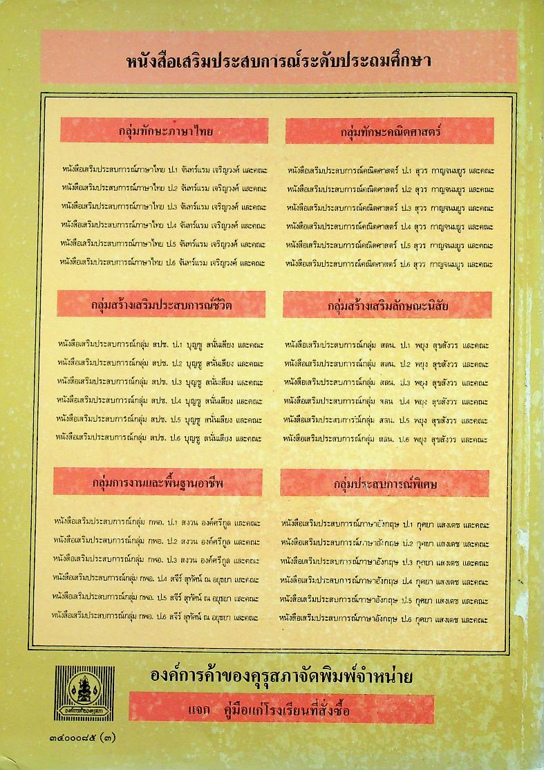 หนังสือเสริมประสบการณ์ กลุ่มการงานและพื้นฐานอาชีพ ชั้นประถมศึกษาปีที่ ๕