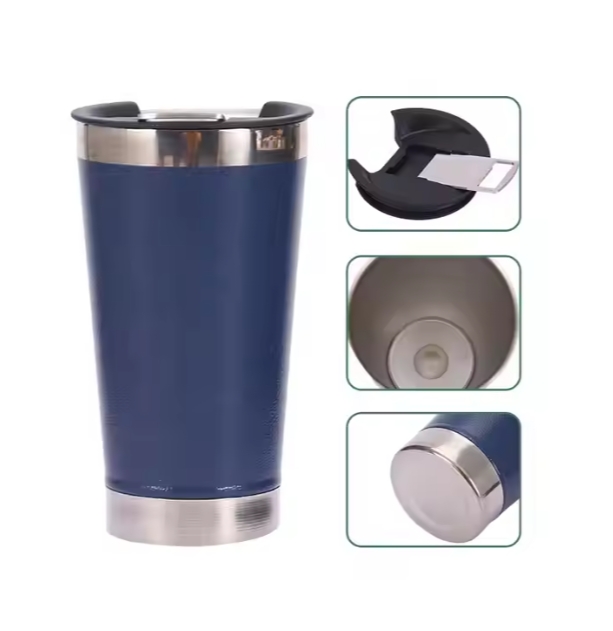 แก้วเก็บความเย็นขนาด 16 ออนซ์ พร้อมที่เปิดฝา