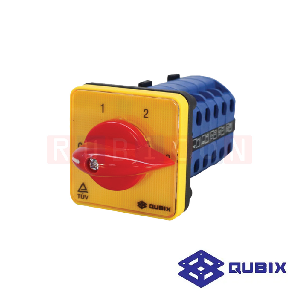 QUBIX SA16-4/61100-B03 สวิตช์มัลติสเต็ป แบบมีตำแหน่งปิด 3P 16A 3kW / 5.5kW ขนาด 48×48มม. (MULTI-STEP SWITCH WITH OFF 3POLE)