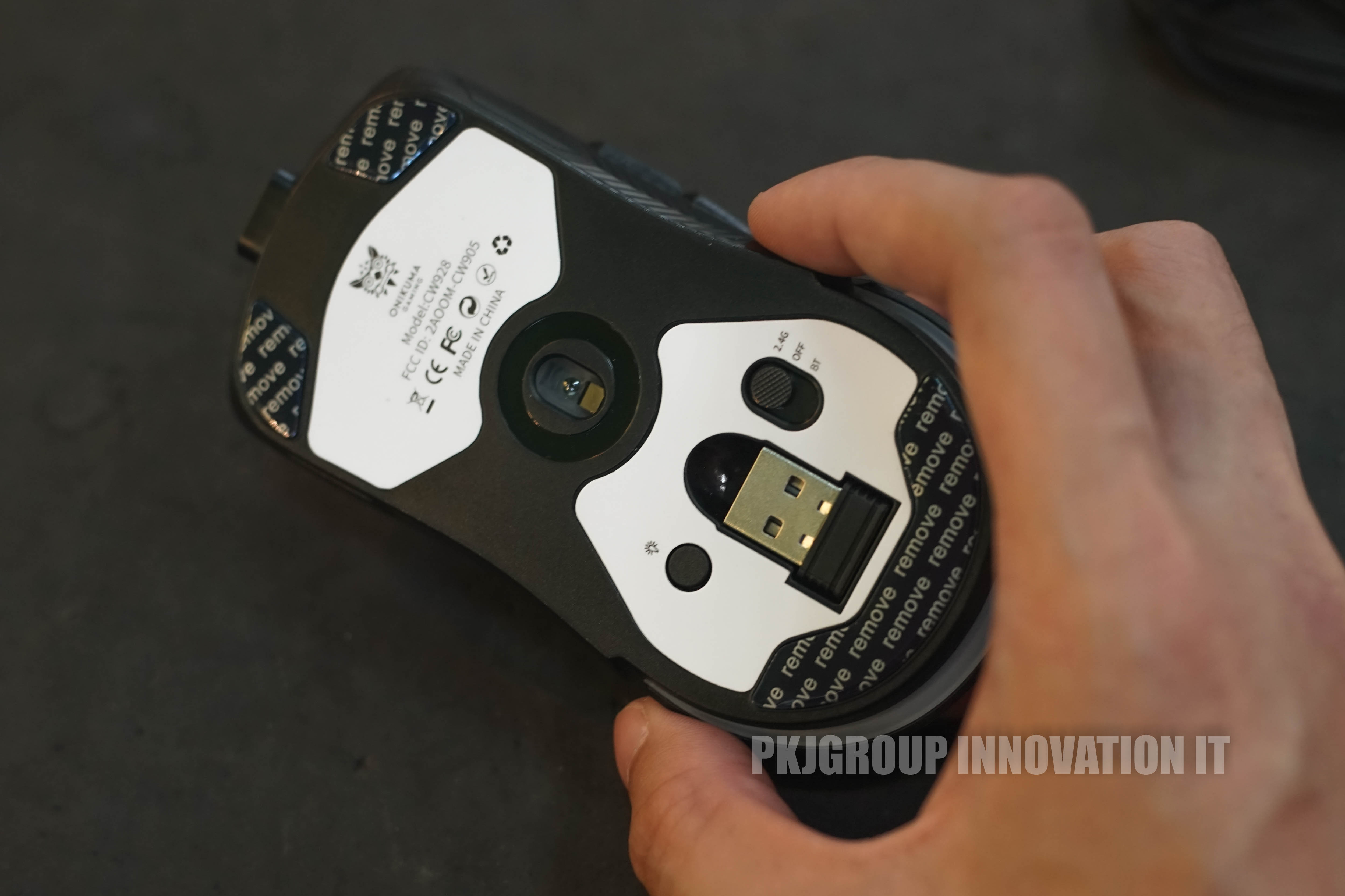 เมาส์เล่นเกมไร้สาย Onikuma Kitsu สีดำ Tri-Mode DPI 7 ระดับ RGB สามารถปรับได้