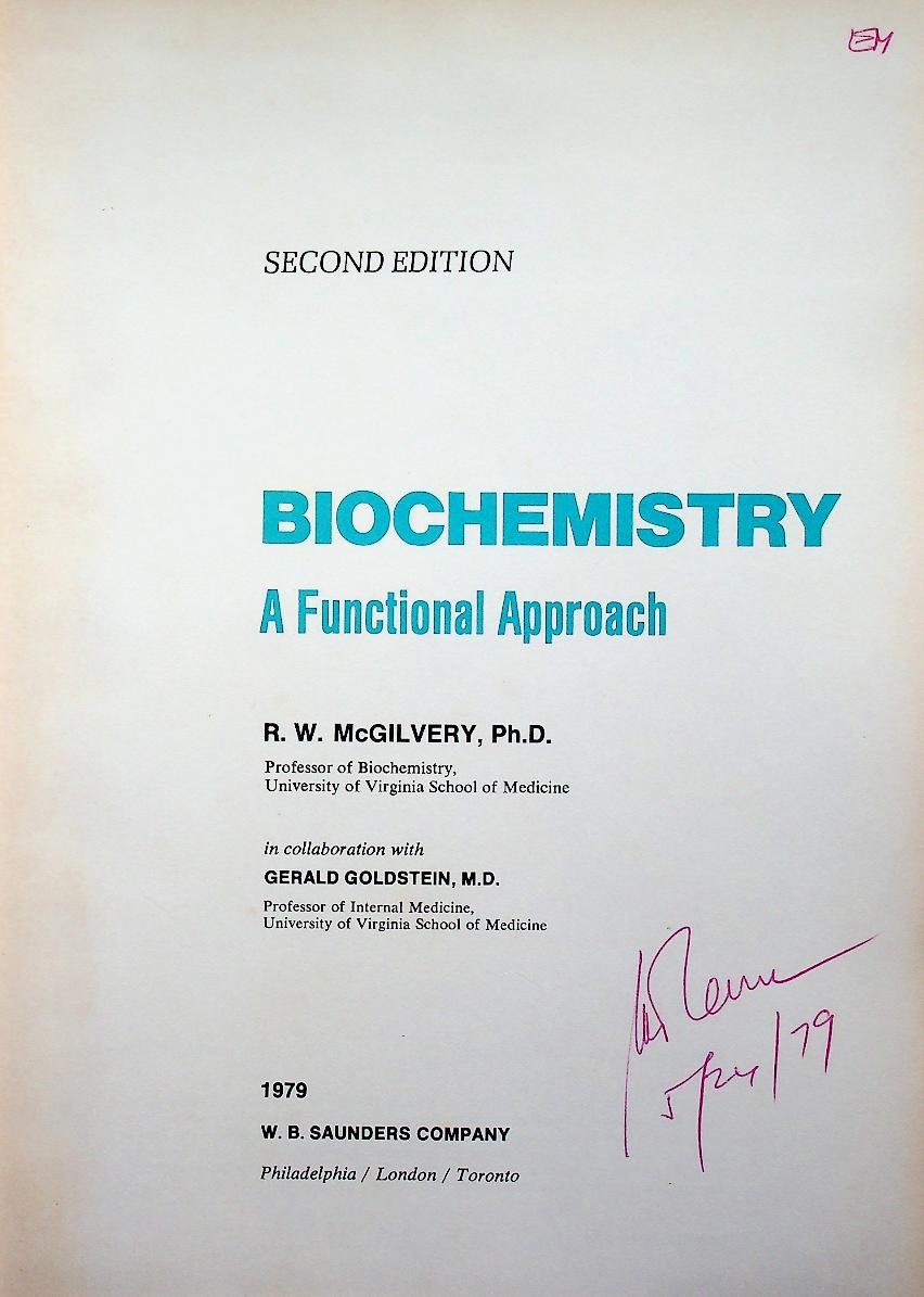 BIOCHEMISTRY A Functional Approach