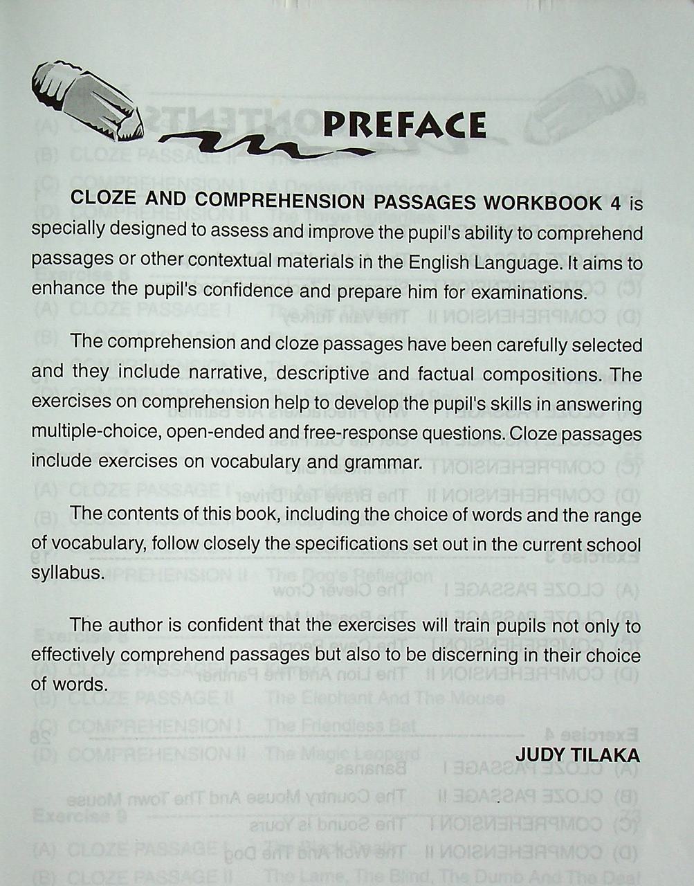 CLOZE AND COMPREHENSION PASSAGES WORK BOOK 4