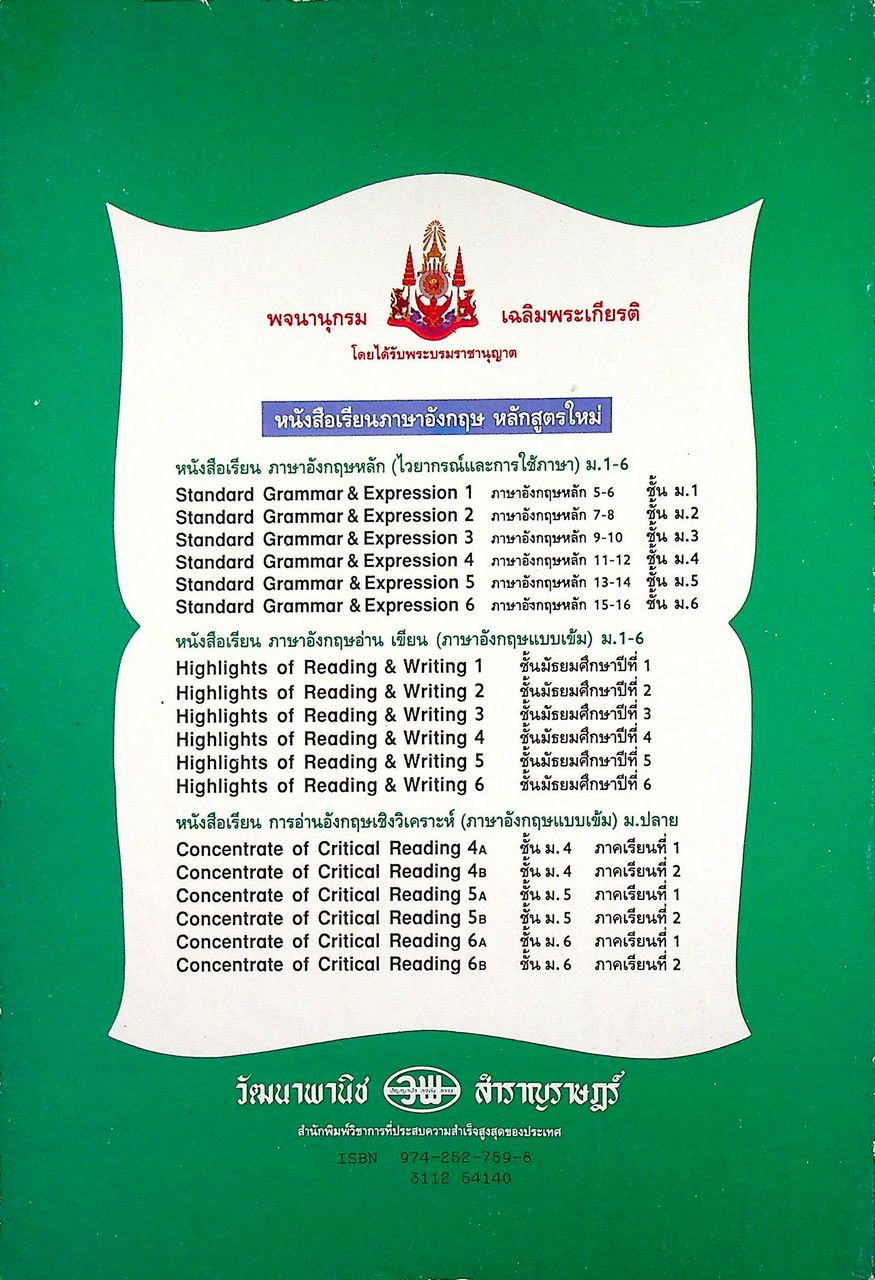 HIGHLIGHTS OF READING AND WRITING ชั้น ม.1-ม.6 (ครบชุด 6 เล่ม)