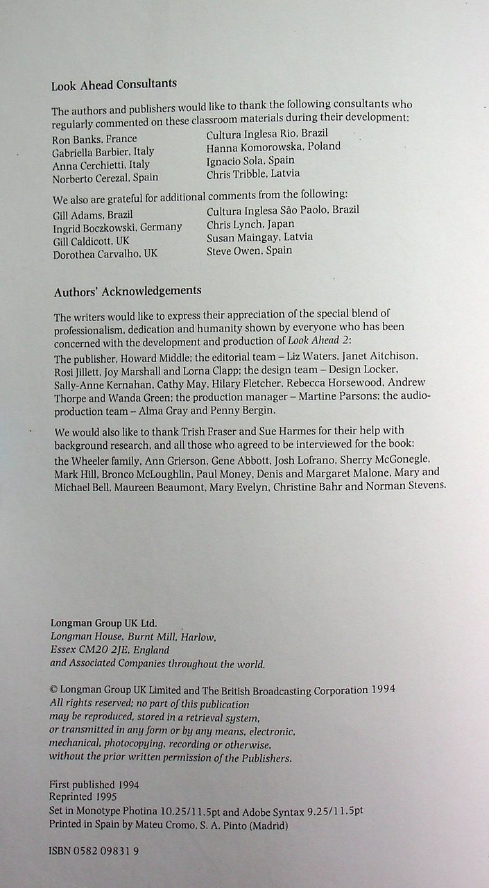 LOOK AHEAD CLASSROOM COURSE STUDENTS' BOOK 2