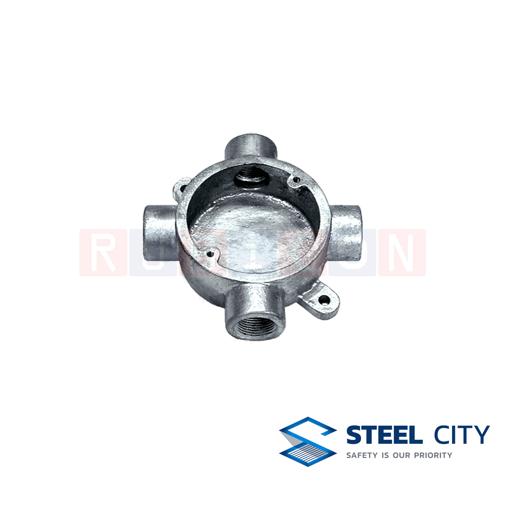 STEEL CITY เซอร์คิลเลอร์บ๊อกซ์อาบสังกะสี 4 ทาง (HOT DIP GALVANIZED CIRCULAR BOXES)