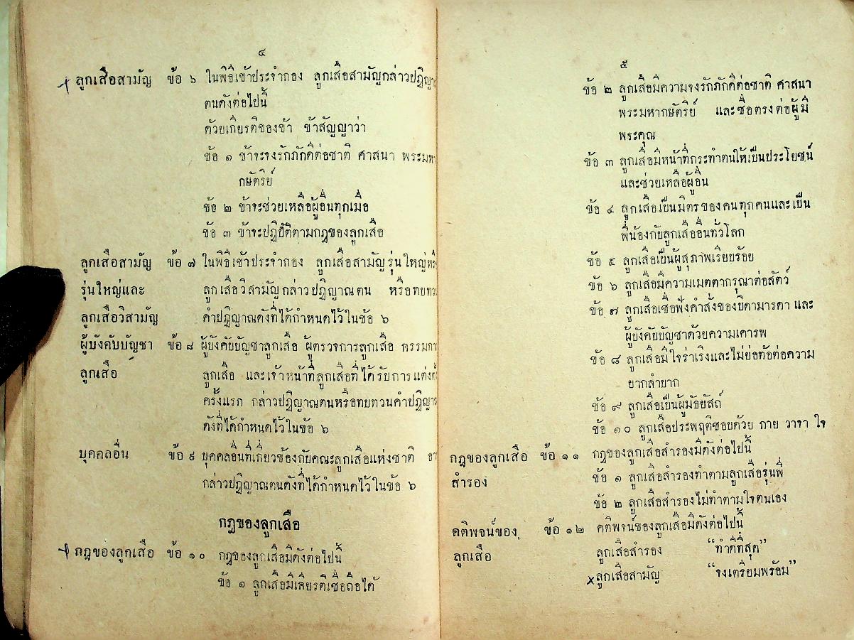 ข้อบังคับคณะลูกเสือแห่งชาติ ว่าด้วยการปกครอง หลักสูตรและวิชาพิเศษลูกเสือ พ.ศ. ๒๕๐๘
