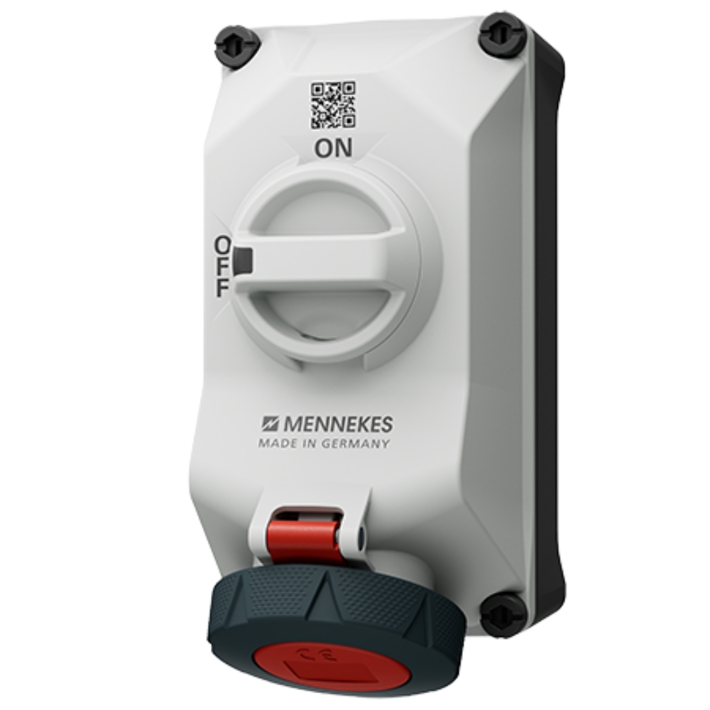 MENNEKES 5602506G (รหัสเดิม 5603A) ปลั๊กตัวเมียติดผนัง พร้อมสวิทว์และ DUO-Interlock (3P+N+E) 16A 400V IP67 สำเนา