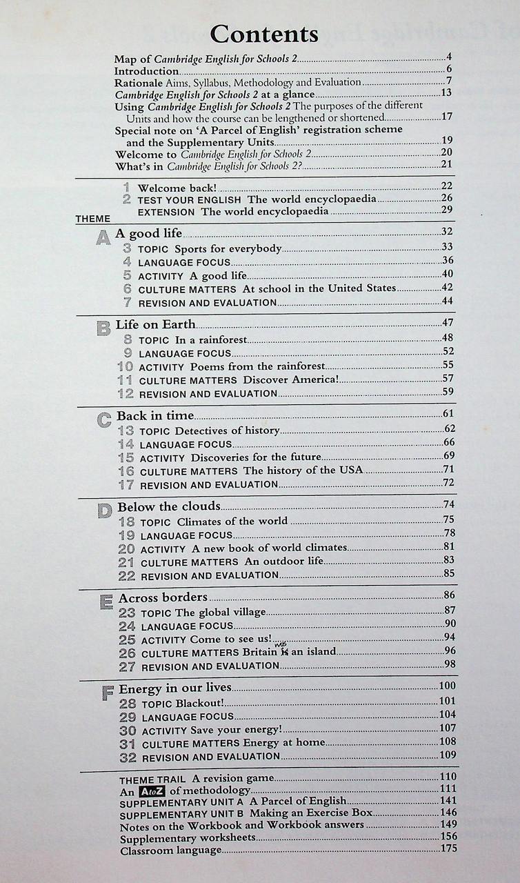 CAMBRIDGE ENGLISH for SCHOOLS Teacher's Book Two