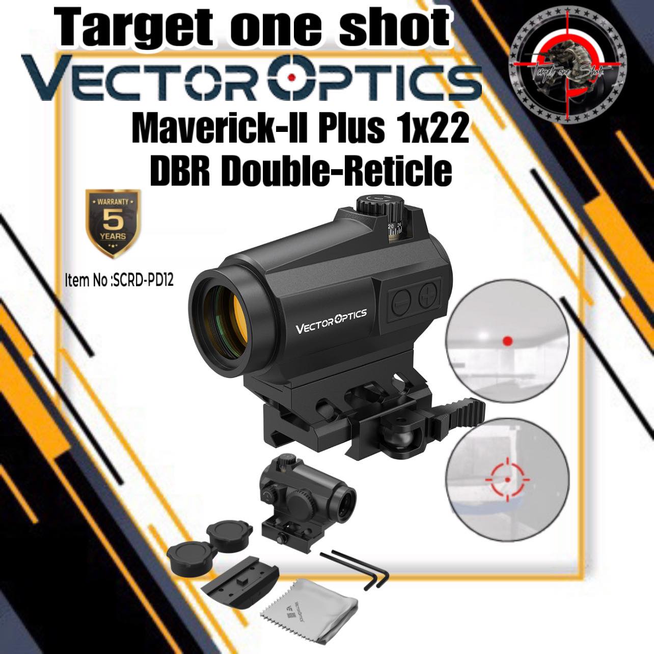 VECTOR OPTICS Maverick-II Plus 1x22 DBR Double-Reticle Red Dot Sight