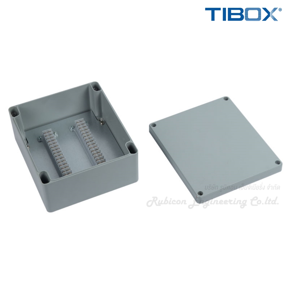TIBOX LV-30P-M กล่องอลูมิเนียมพร้อมเทอร์มินอล (Aluminum Terminal Block Enclosure IP66) 30P 10A IP66 Size : 230x200x110 mm (LV Series Aluminum Terminal Block Enclosure)