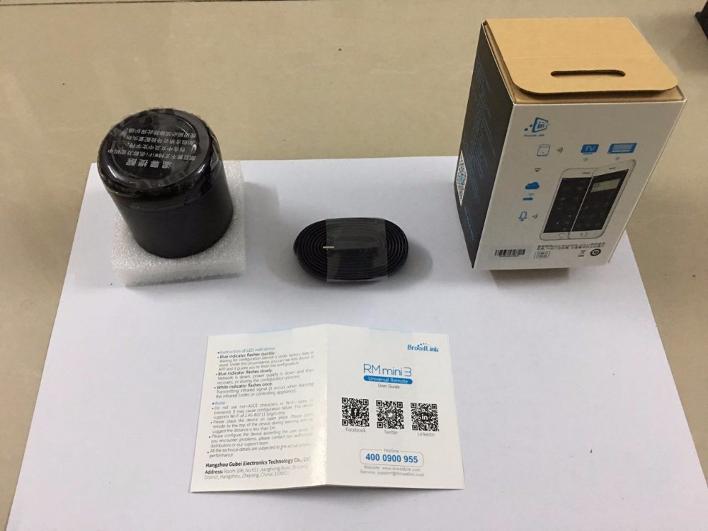 สมาร์ทโฮมกล่องควบคุม ทีวี เครื่องเสียง แอร์ ปิด-เปิดไฟ ผ่านมือถือ(WIFI) Broadlink RM Mini3