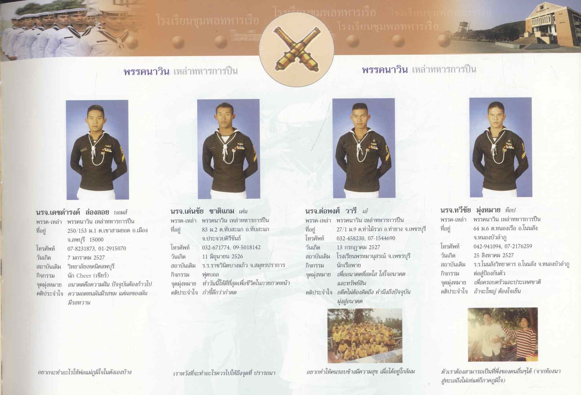 นักเรียนจ่าทหารเรือ รุ่น 74-75 โรงเรียนชุมพลทหารเรือ ปีการศึกษา 2546-2547