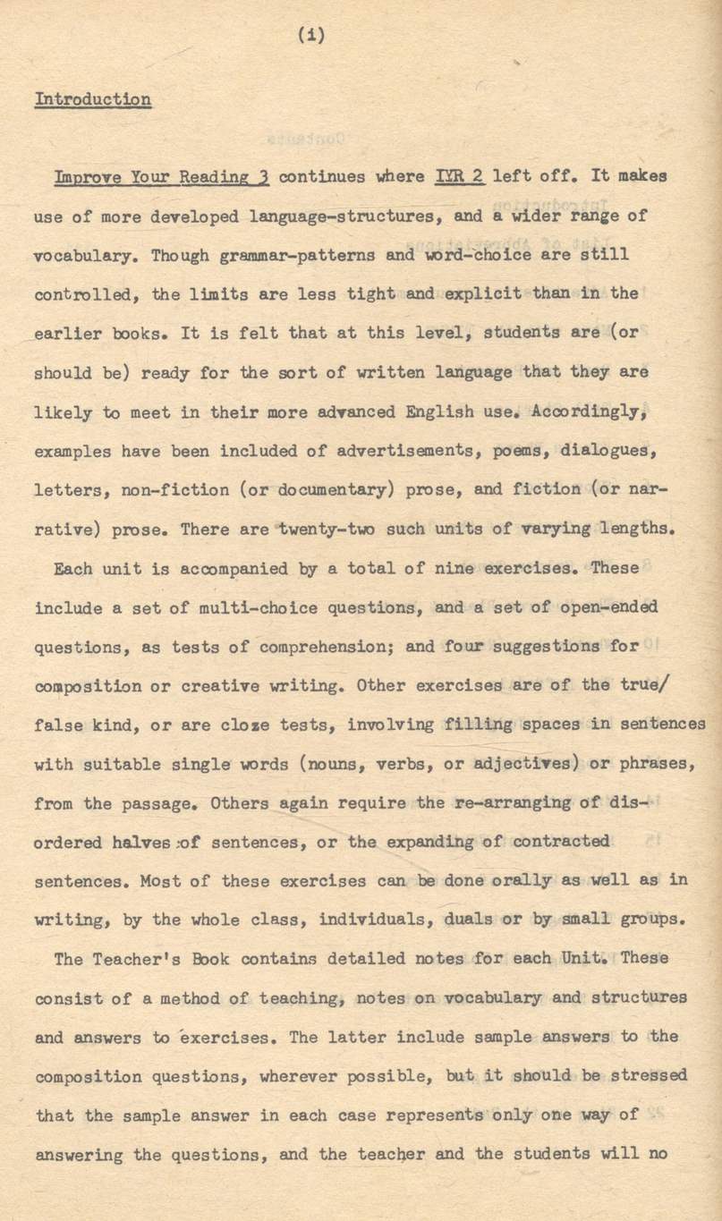 คู่มือครู Improve Your Reading Book III อ 635 - อ 636 ชั้นมัธยมศึกษาปีที่ 6 (ม.6)