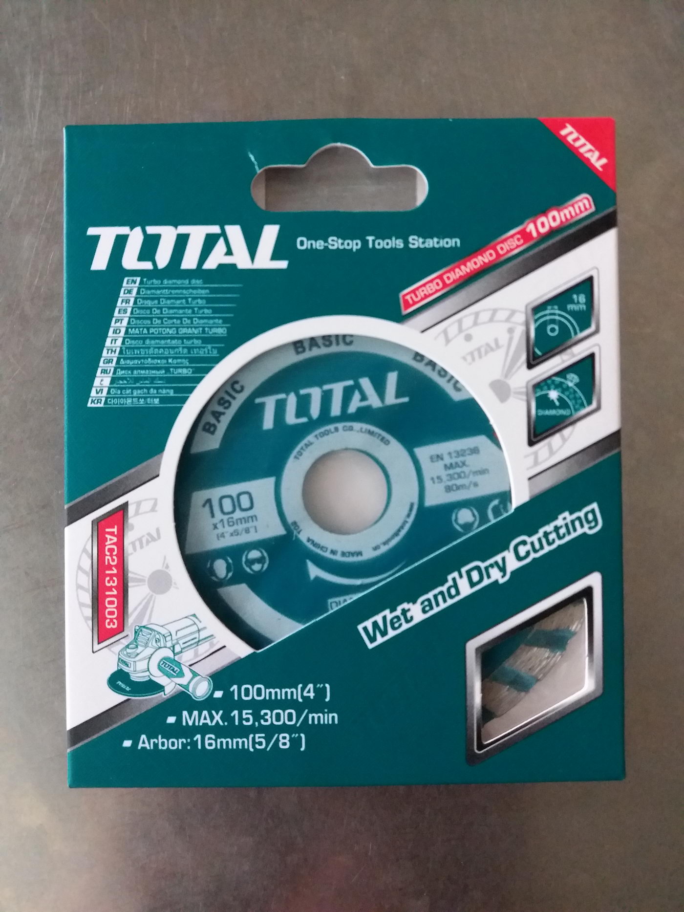 TOTAl ใบเพชรตัดคอนเกรีต เทอร์โบ 4 นิ้ว รุ่น TAC2131003 (Cutting blade) ใบตัดปูน 2 IN 1 ตัดแห้ง/ตัดน้ำ