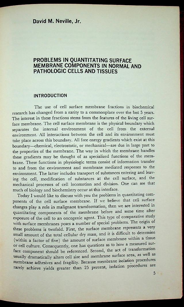 CELL SURFACES AND MALIGNANCY