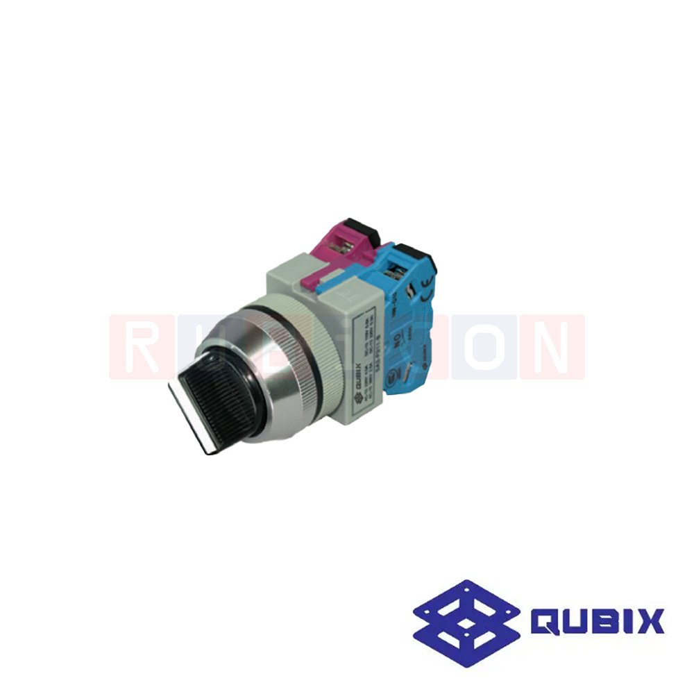 QUBIX SA3-P320-B สวิตช์ซีเล็คเตอร์ 3 จังหวะ สีดำ (BLACK) CONTACT 2NO (CONTROL SWITCHES : Ø30 MM.)