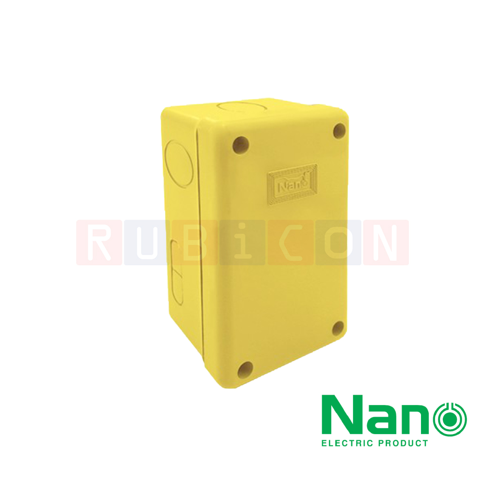 NANO-201Y กล่องพลาสติกกันน้ำ สีเหลือง ขนาด 2x4x2" (74.80x125x48.50 mm.)