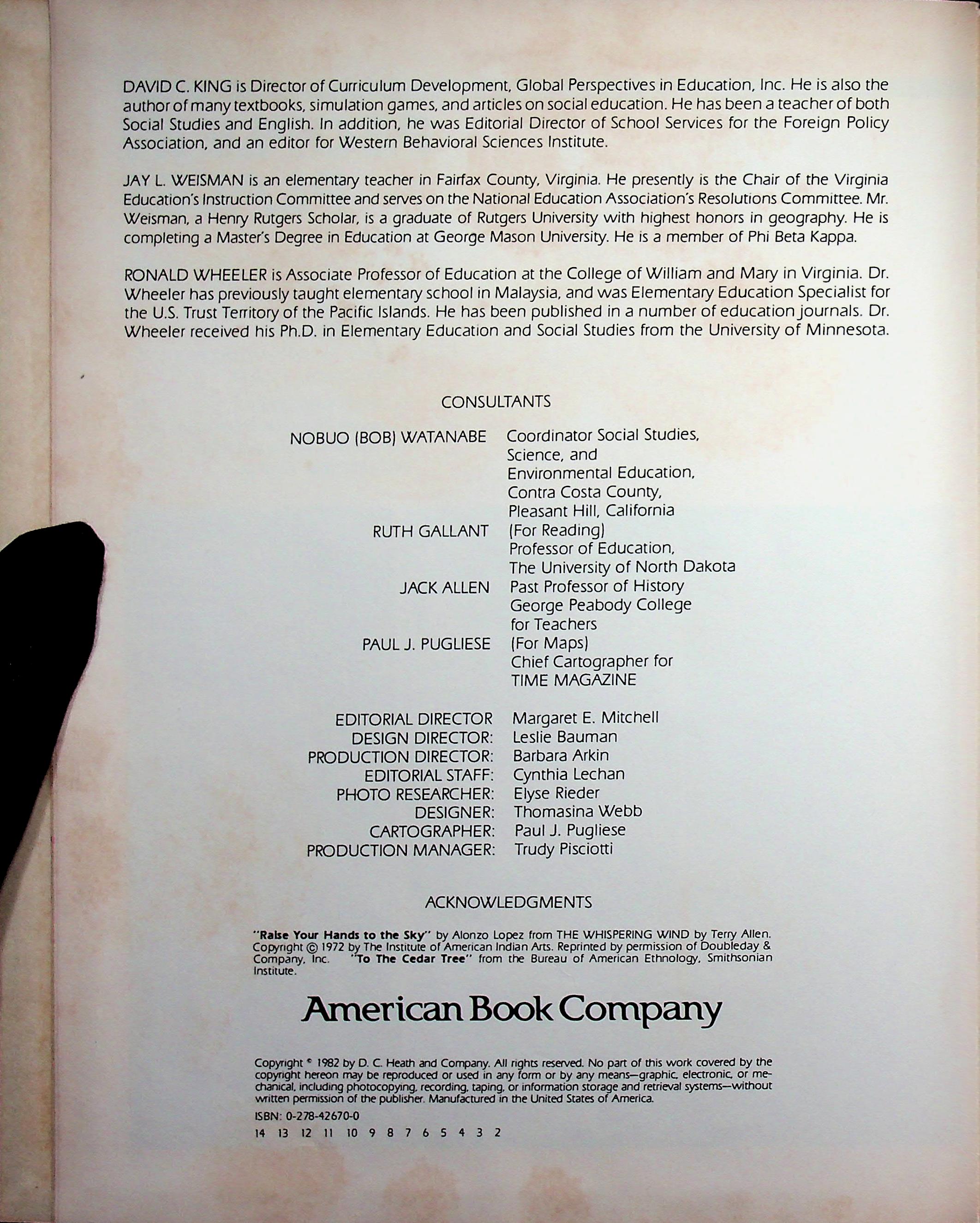 PEOPLE IN PLACES : AMERICAN BOOK SOCIAL STUDIES