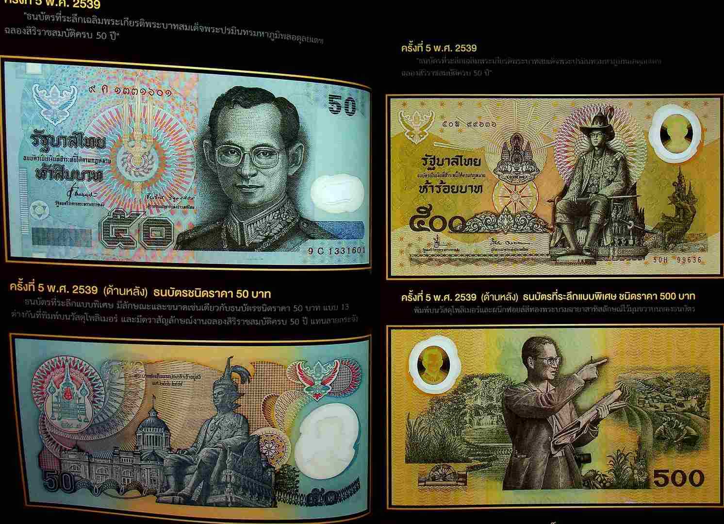รวมภาพธนบัตรที่ระลึก เนื่องในโอกาสสำคัญ ในรัชสมัยในหลวง รัชกาลที่๙