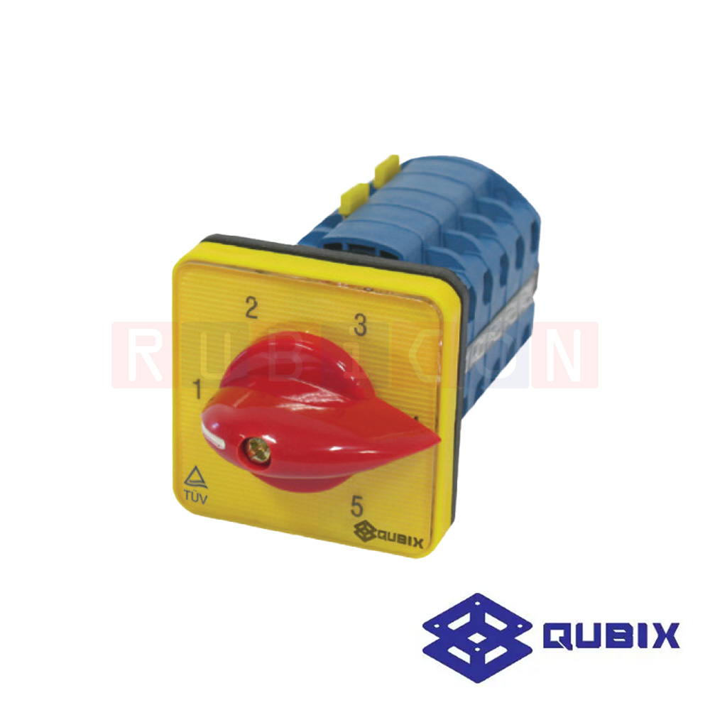 QUBIX SA16-5-5/61071-B03 สวิตช์มัลติสเต็ปแบบไม่มีตำแหน่งปิด 2P 16A 3kW / 5.5kW ขนาด 48×48มม. (MULTI-STEP SWITCHES WITHOUT "OFF" 2 POLE)