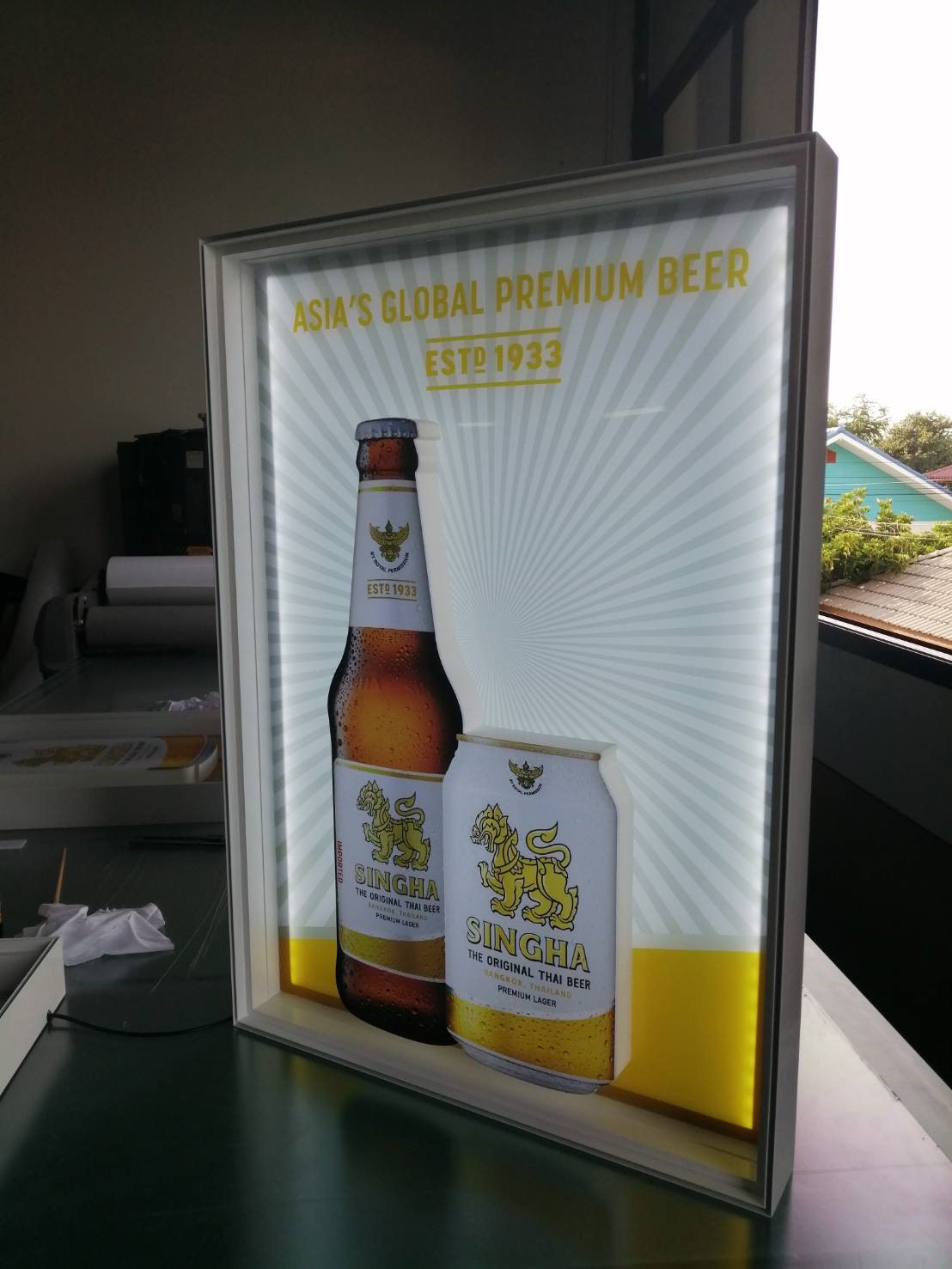 กรอบตู้ไฟกระจายแสงมิลเล่อ งานเบียร์สิงห์