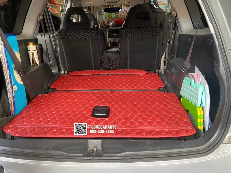พรมปูพื้นรถยนต์ honda stream 2003 vvipด้ายคู่สีแดงไวน์