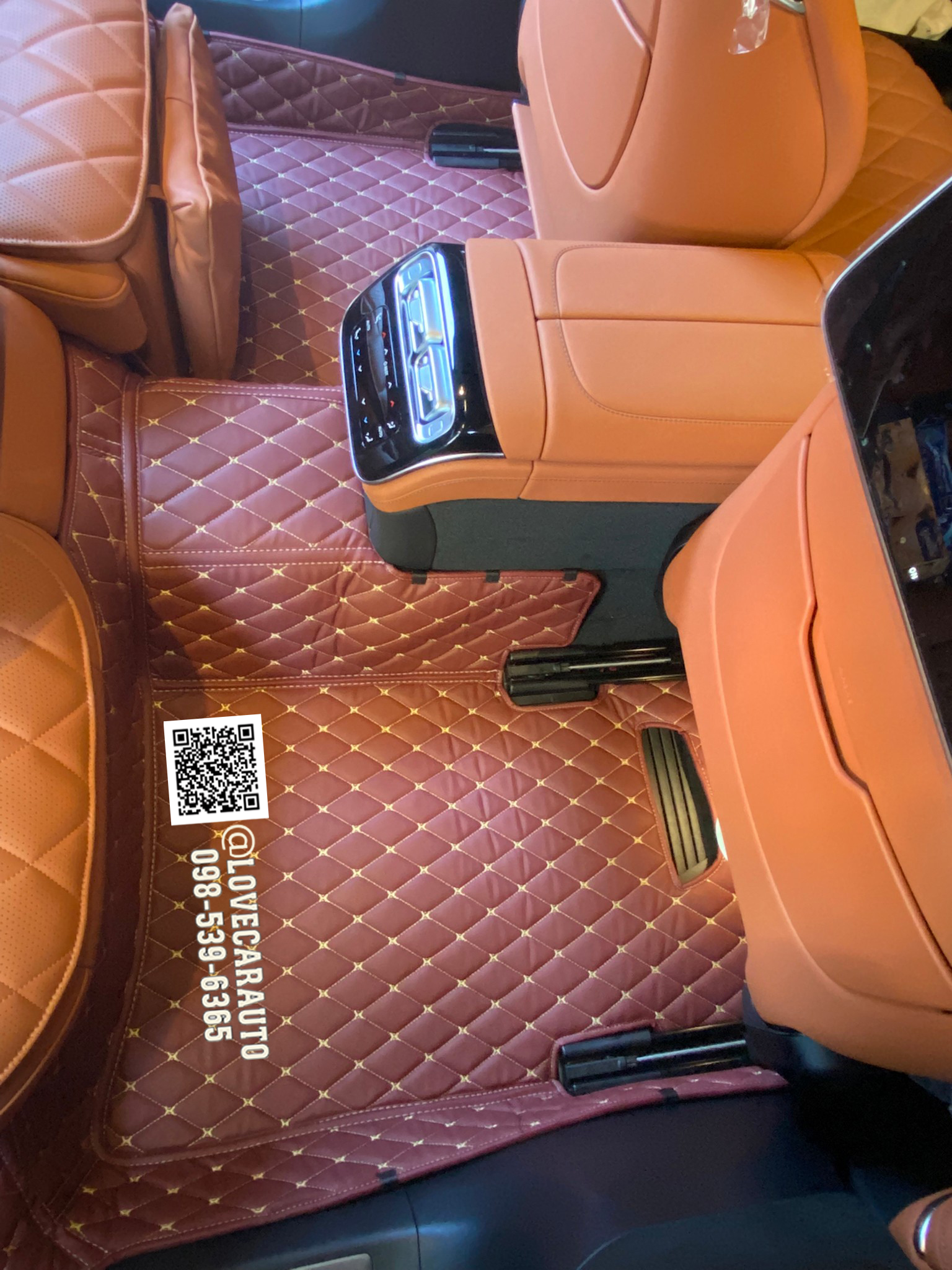 พรม6D Benz S580e W223 สีแดงเลือดหมู