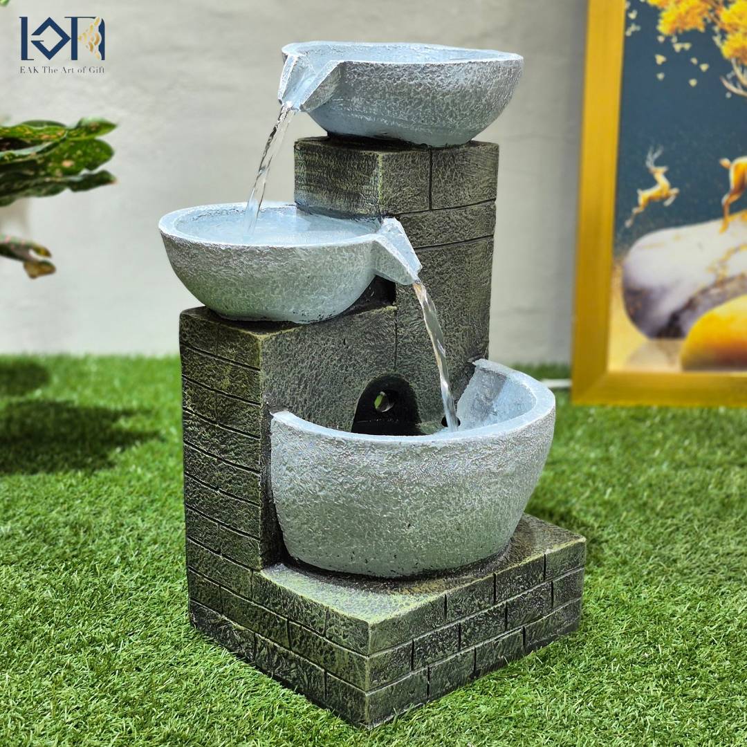 น้ำพุตั้งพื้น รุ่นขนาดกลาง2276 สำเร็จรูป น้ำพุหน้าบ้านแต่งสวนสวย เสริมฮวงจุ้ยบ้าน
