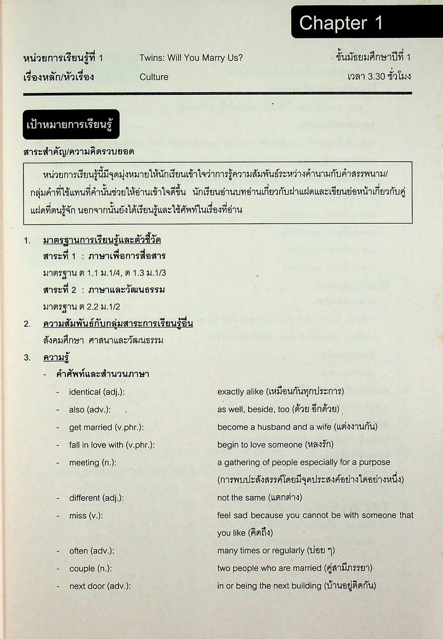 คู่มือครู รายวิชาเพิ่มเติม ภาษาอังกฤษ (อ่าน เขียน) Read On, Write Up 1 ชั้นมัธยมศึกษาปีที่ 1