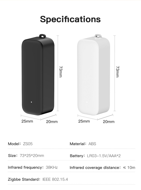 Zigbee SmartLife IR Remote ZS05 สมาร์ทรีโมทแอร์ ทีวี เครื่องใช้ไฟฟ้า