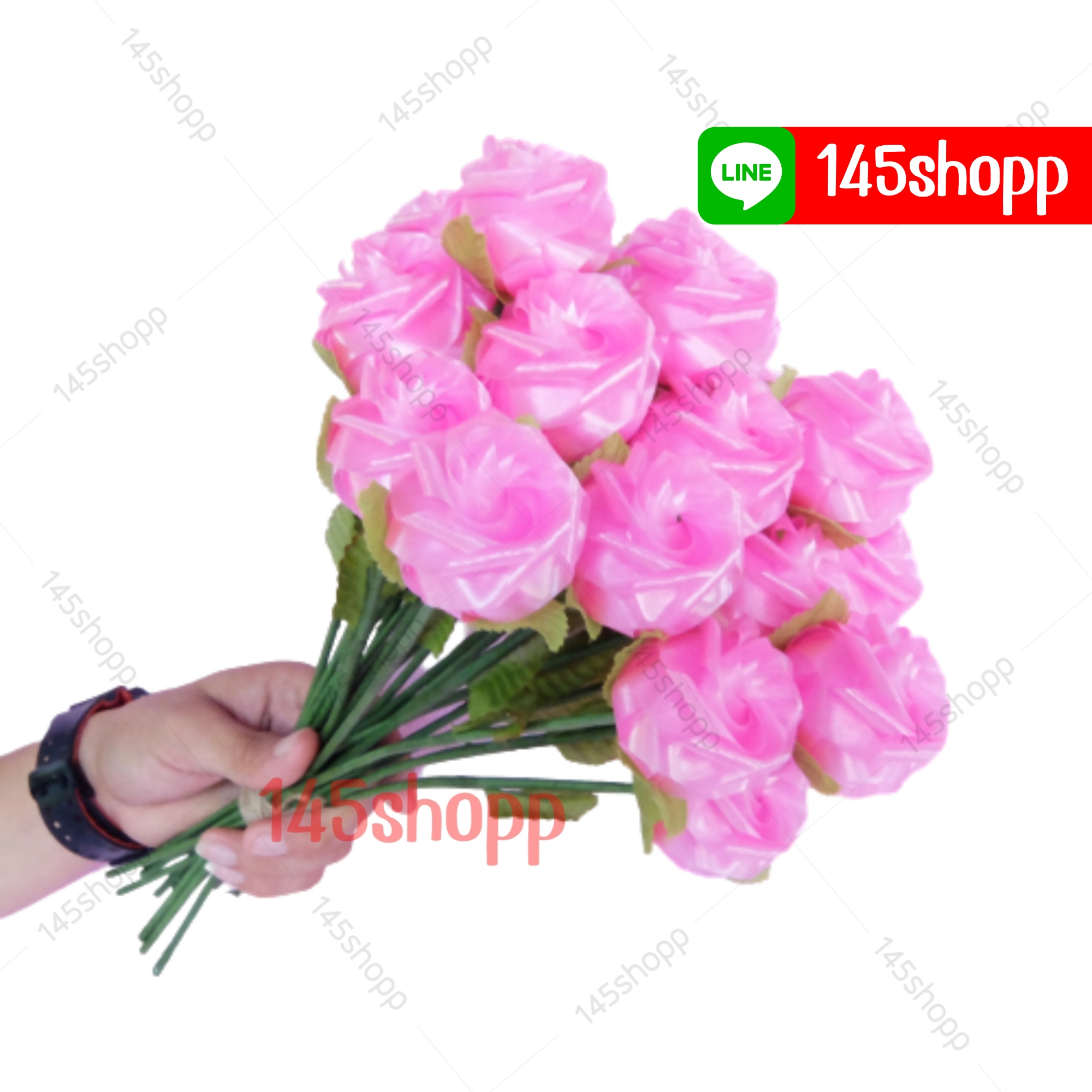 ดอกกุหลาบริบบิ้น สีชมพูหวาน ปัจฉิม ของขวัญวันปัจฉิม ของปัจฉิม