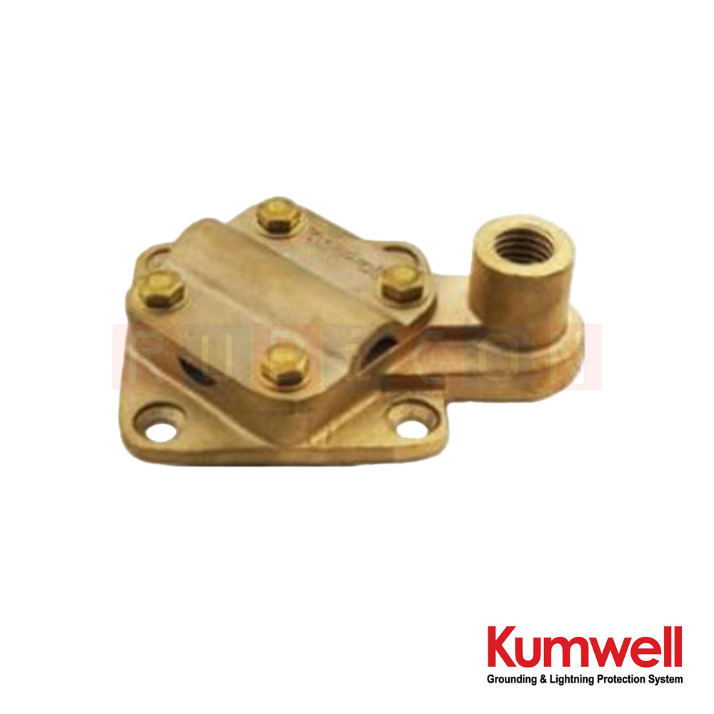 KUMWELL LCRS 58 ฐานล่อฟ้าปรับมุม (Cross Cable Saddle) Thread Size 5/8", Cable Size 35-70 mm2