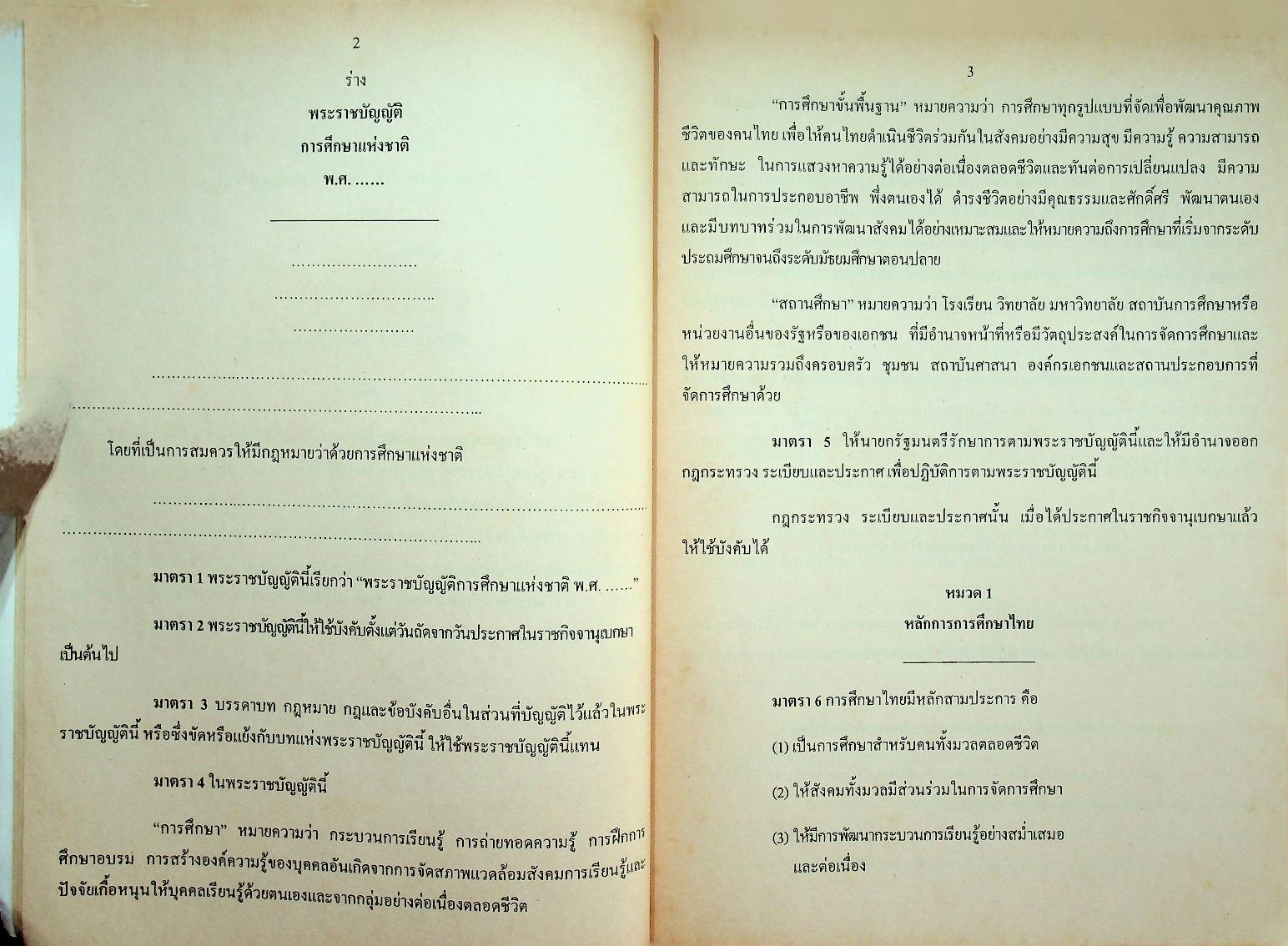 ร่างพระราชบัญญัติการศึกษาแห่งชาติ พ.ศ. ....