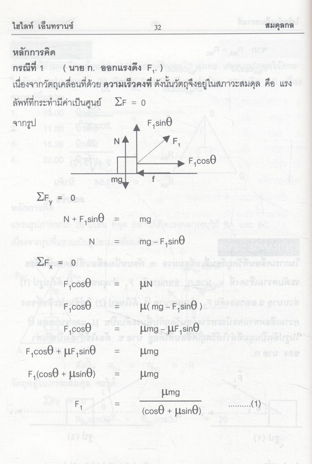 Hi-Light ENTRANCE เฉลยข้อสอบเข้ามหาวิทยาลัย วิชาฟิสิกส์ เฉพาะบท "สมดุลกล" ตั้งแต่ปี พ.ศ. 2523 ถึงปีล่าสุด