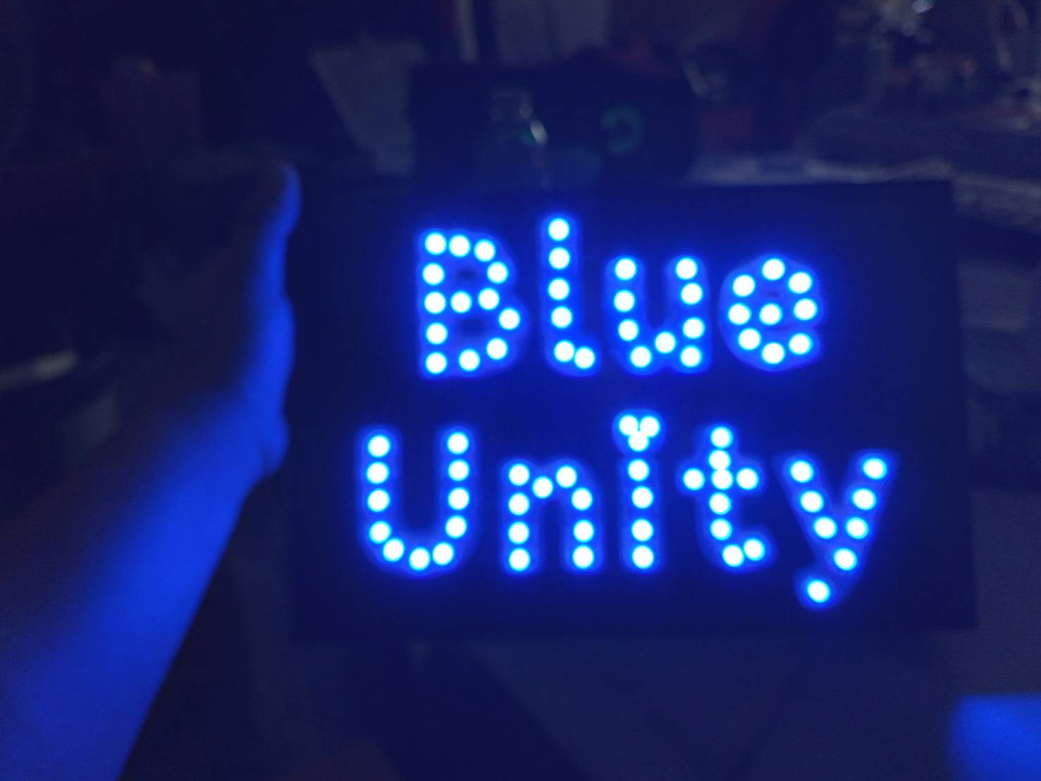 ป้ายไฟเชียร์สีน้ำเงิน งานBLUE UNITY