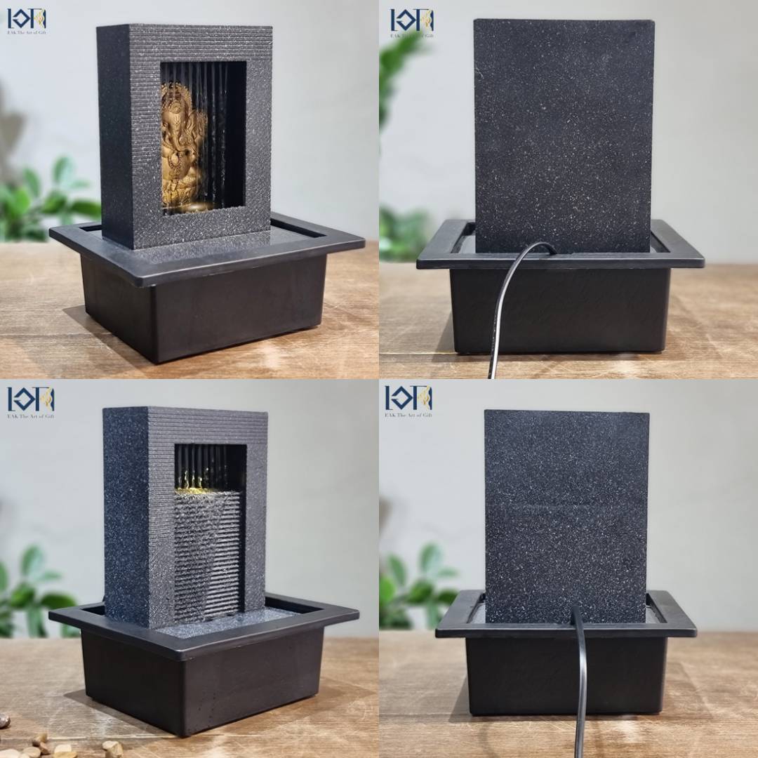 น้ำพุน้ำล้นตั้งโต๊ะ รุ่นม่านน้ำไหลมี4แบบ น้ำตกจำลอง น้ำพุแต่งบ้าน น้ำล้นน้ำผุดมงคล ของขวัญ ของเสริมฮวงจุ้ย