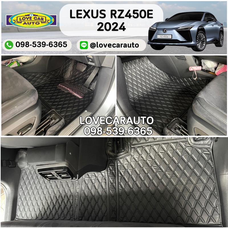 พรมปูพื้นรถยนต์ Lexus RZ450e 2024 สีดำด้ายดำ