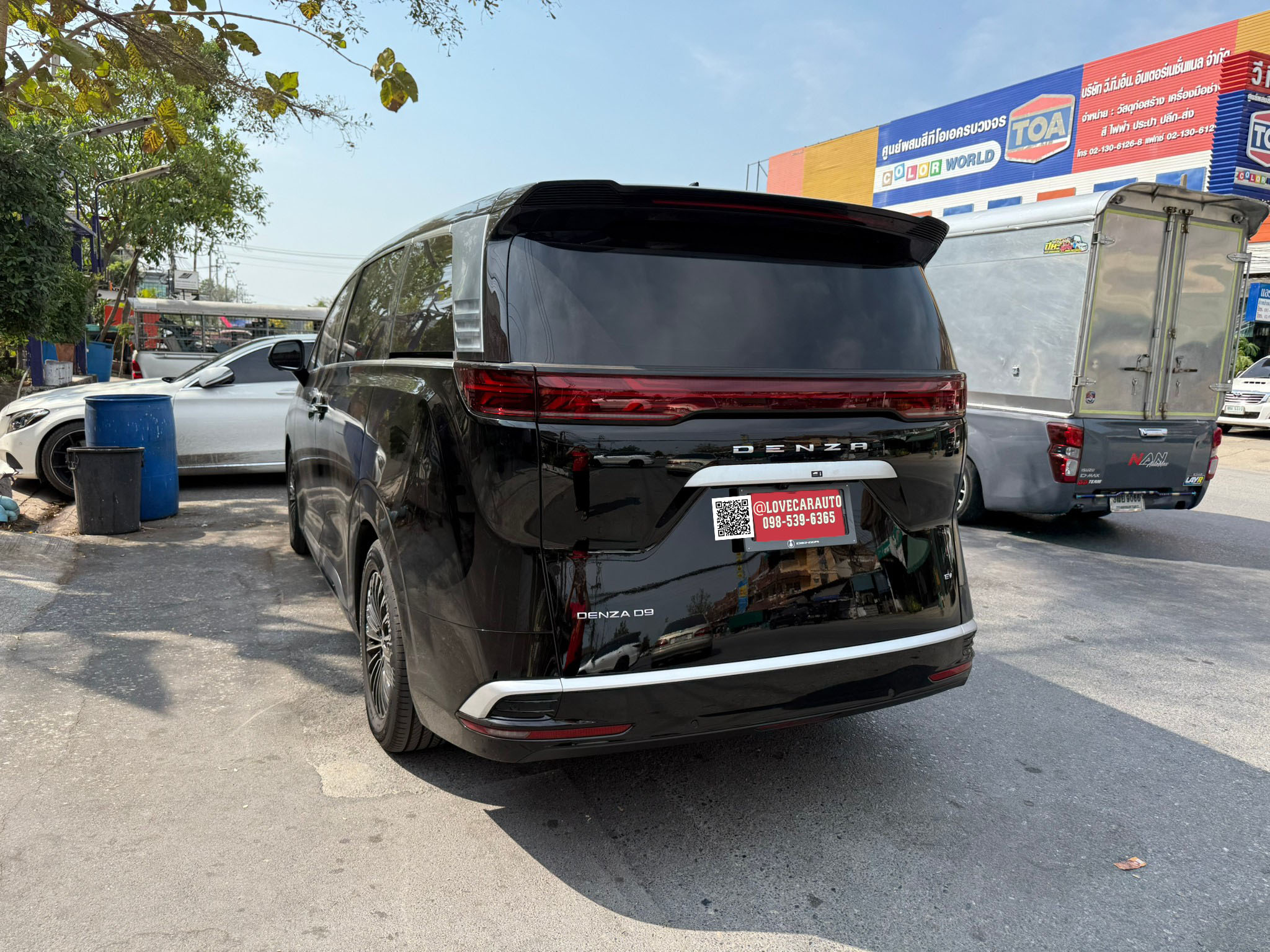 พรมปูพื้นรถยนต์ BYD Denza D9 กระดุมเล็ก pvc สีเทา