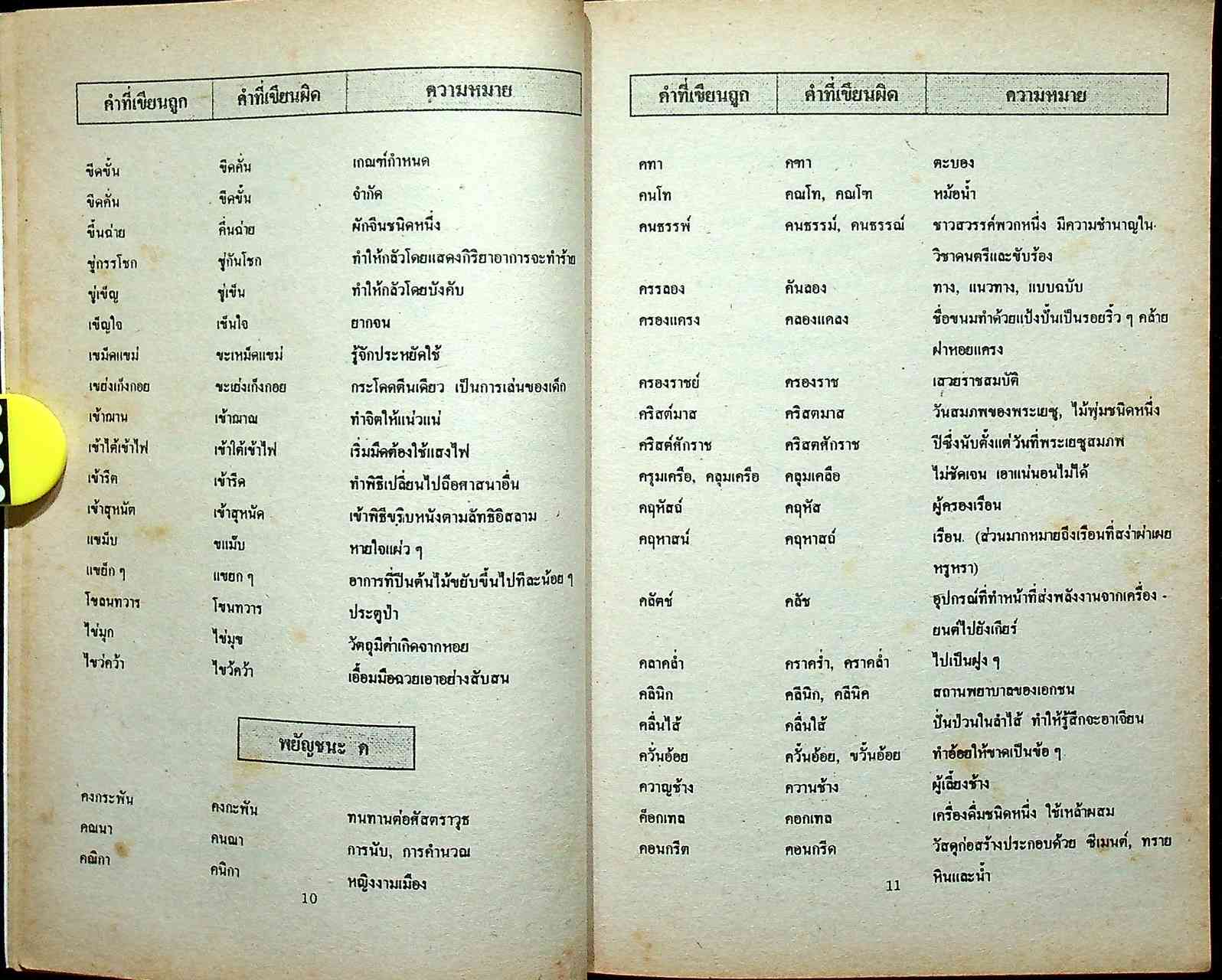 ภาษาไทย คำที่มักเขียนผิด