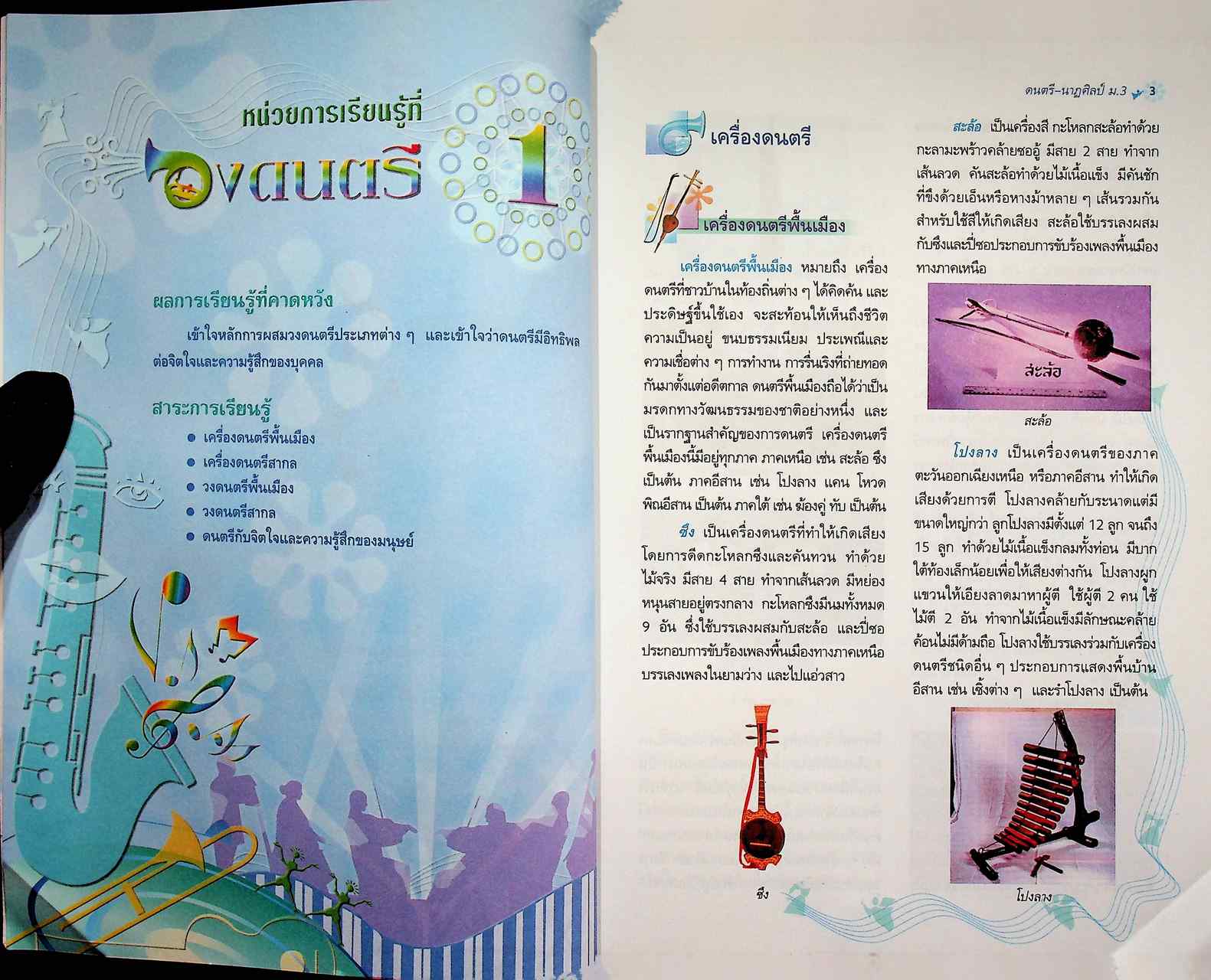 หนังสือเรียนสาระการเรียนรู้พื้นฐาน ดนตรี-นาฏศิลป์ ม.3 ช่วงชั้นที่ 3 ชั้นมัธยมศึกษาปีที่ 3