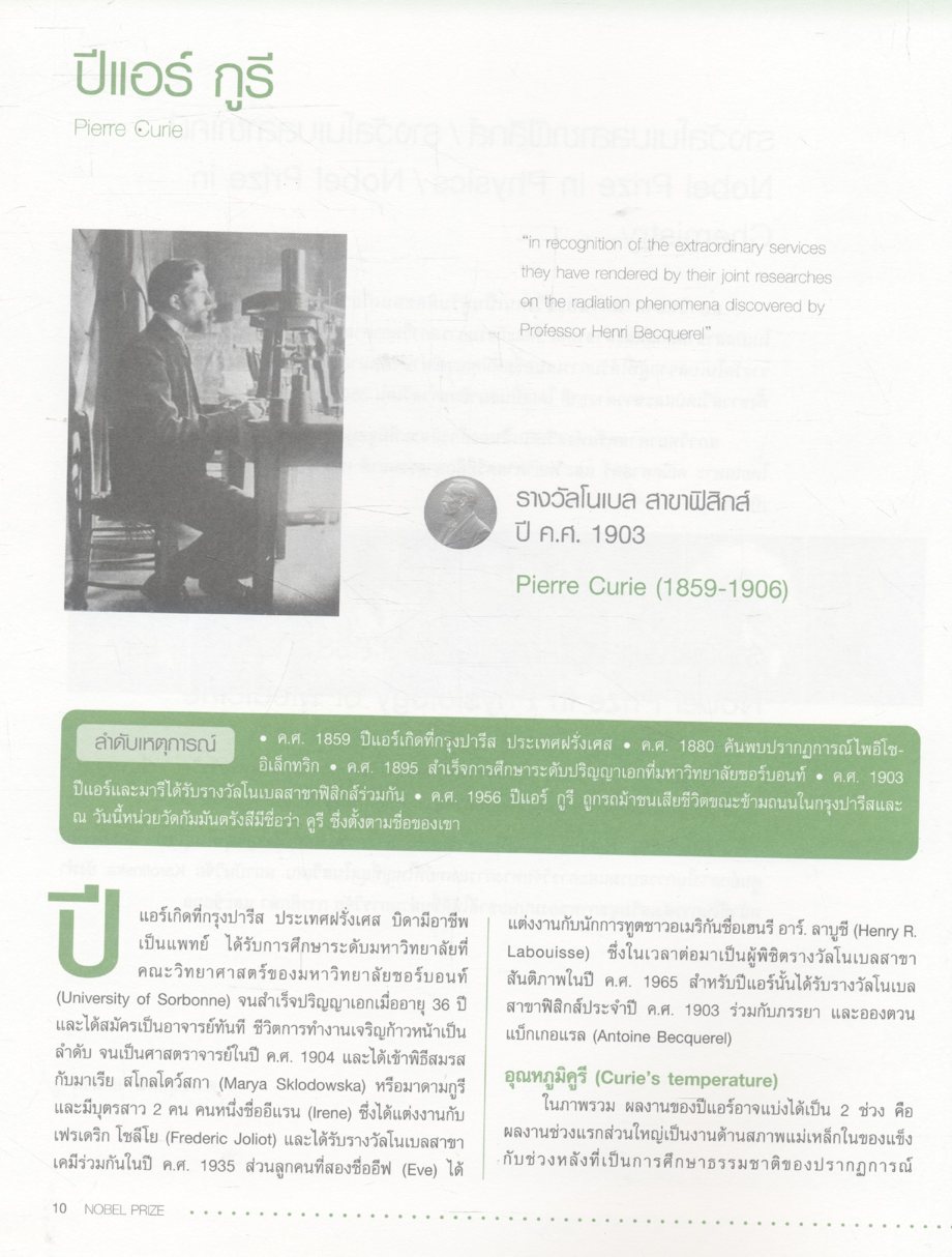 NOBEL PRIZE 100 ผู้พิชิตรางวัลโนเบล