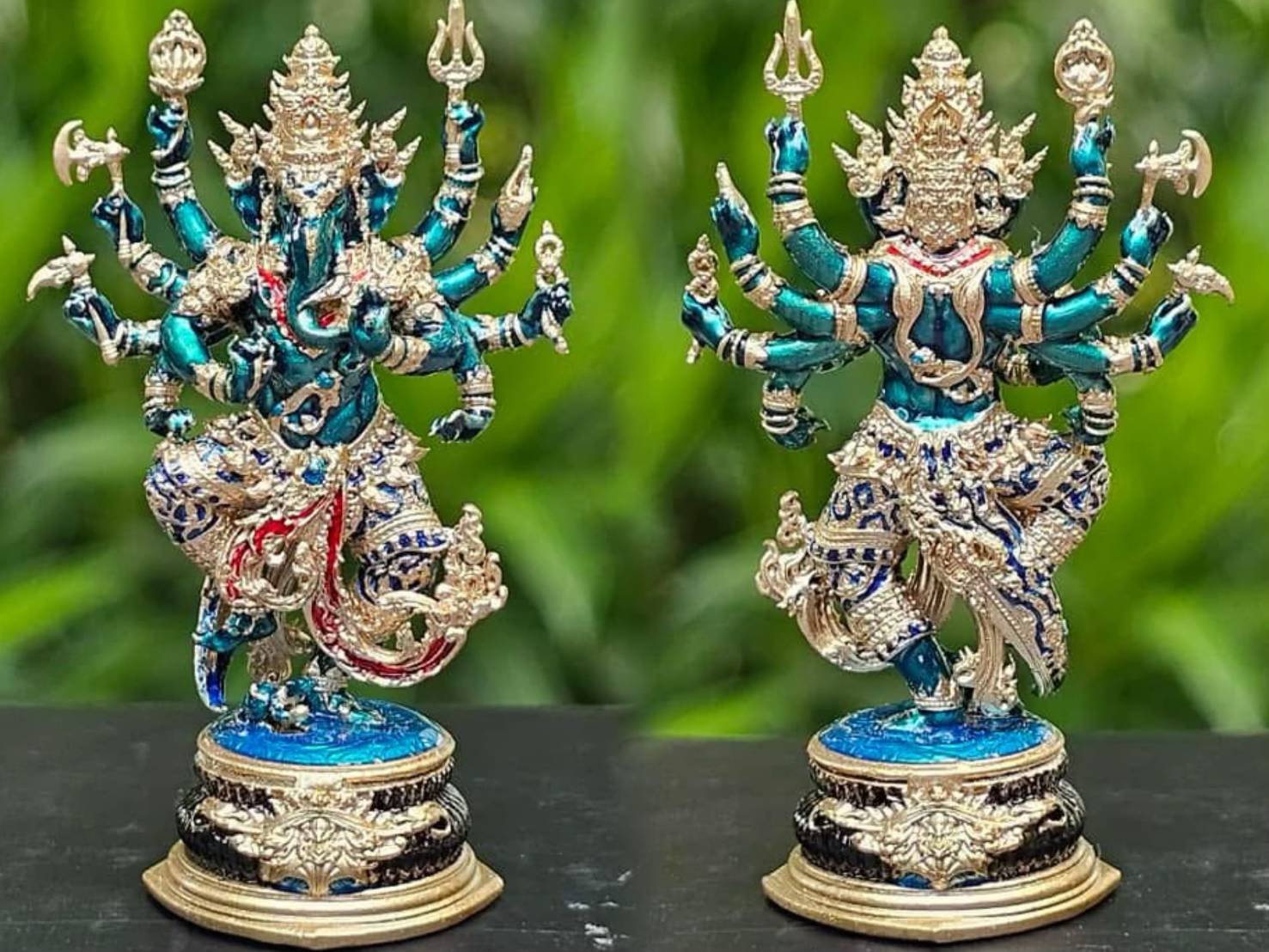 พระพิฆเนศแห่งน้ำ จาลบินายัค เนื้อชนวนลงยา กายน้ำเงิน รายการแจกศูนย์จอง ปลุกเสกโดย พราหมณ์หลวง สมาคมพระพิฆเนศแห่งประเทศไทย ปี2567 พร้อมกล่องเดิม