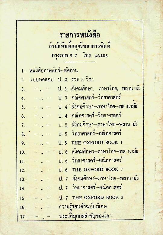 แบบทดสอบ สำหรับชั้นประถมปีที่ 3 สังคมศึกษา ภาษาไทย พลานามัย