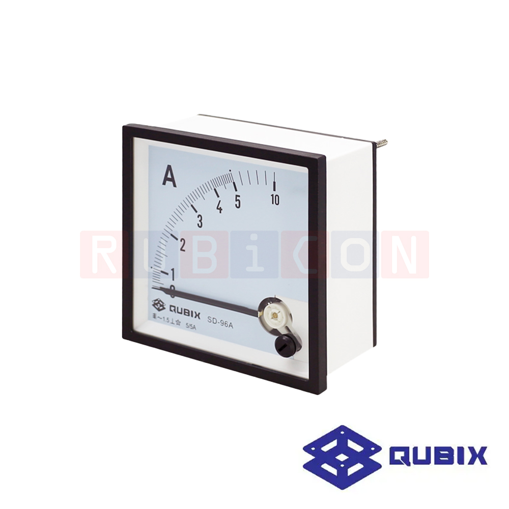 QUBIX SD-96A CLASS1.5 พาเนลมิเตอร์แอมป์มิเตอร์ แบบอนาล็อก ต่อผ่าน CT (5A) ANALOG PANEL METER SD SERIES 96X96 MM. (AMMETER)