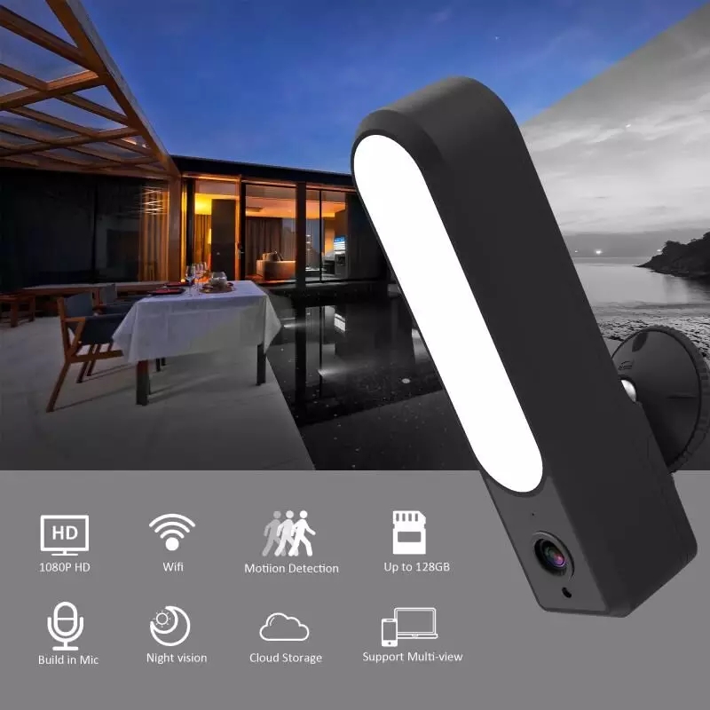 Floodlight Smart Camera Outdoor กล้องวงจรปิดแบบ 2 ทาง มีไมค์ในตัว ไร้สายเชื่อมต่อผ่านไวไฟ smart life /Tuya