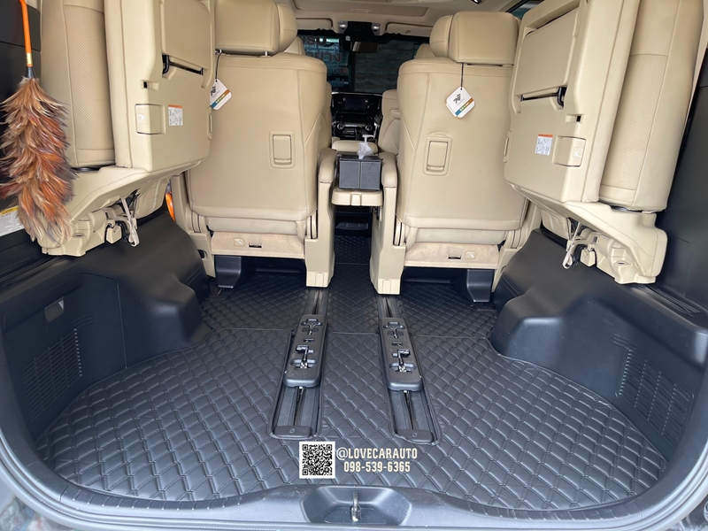 พรมปูพื้นรถตู้ 6D Toyota Alphard 30 ปี 2018 สีดำด้ายดำ